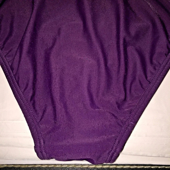 Venus Embroidered one piece Halter Burgundy women's size 6 swimsuit - Picture 8 of 9